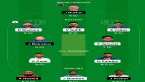 IND vs ENG Dream 11 Team